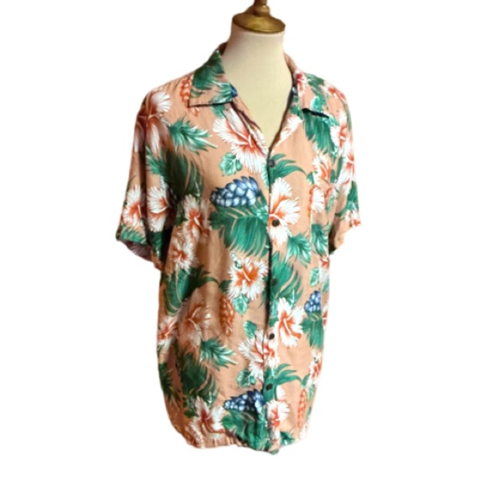 India Boutique Bright Tropical Flowers Hawaiian Shirt